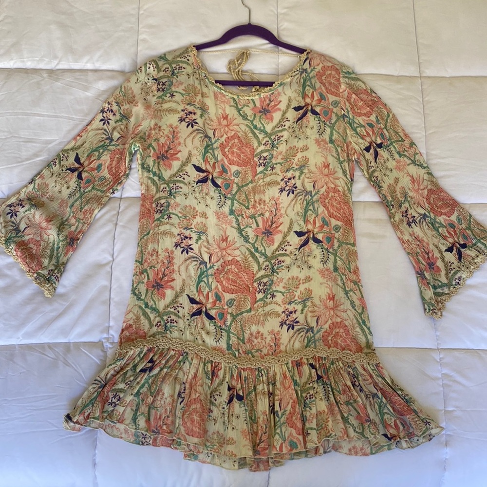 Never worn floral tunic dress. Large. Brand is Z&L Europe.